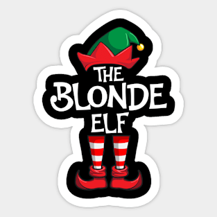 Blonde Elf Matching Family Christmas Sticker